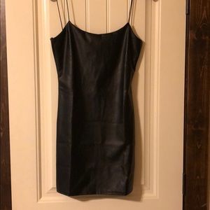Pretty Little Thing leather bodycon dress
